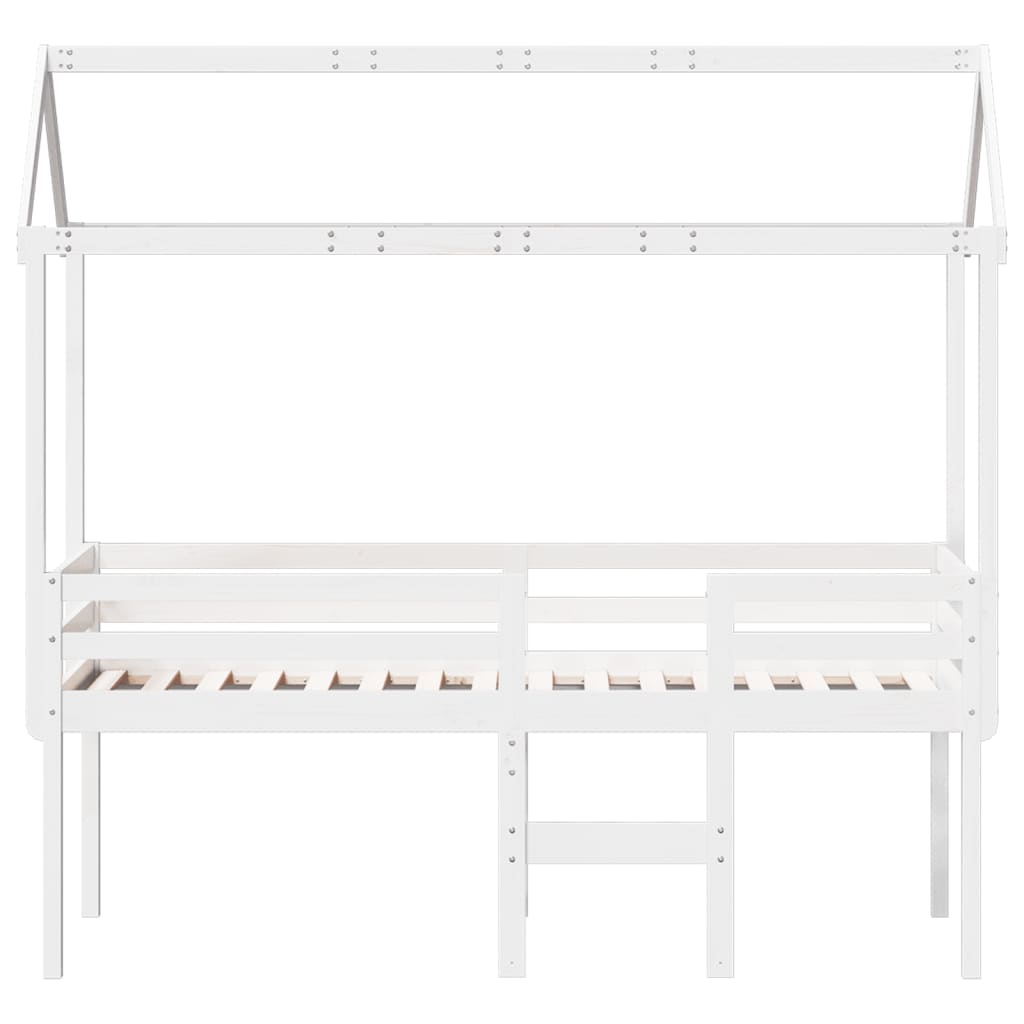 High Sleeper Bed without Mattress White 90x190 cm Single Solid Wood Pine - Bargainia.com - 8721102670374 - 3282139