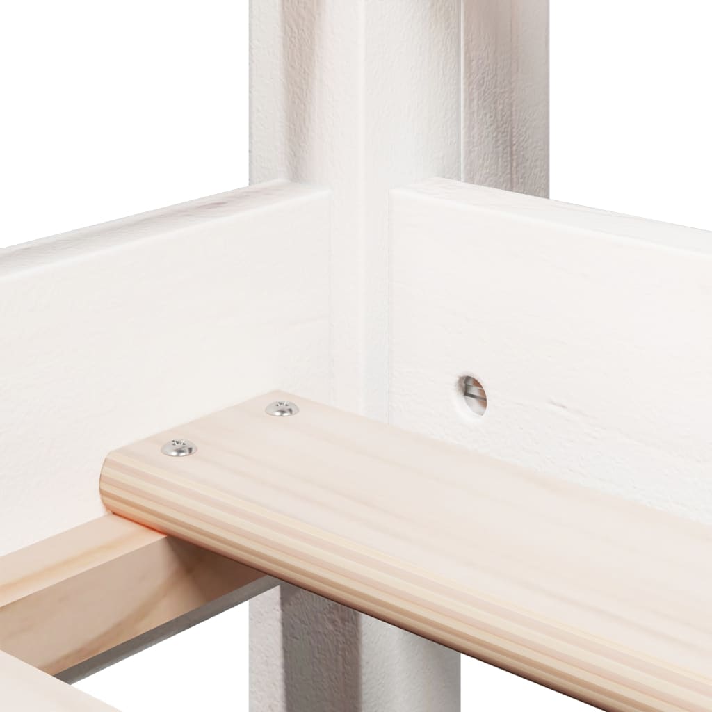 High Sleeper Bed without Mattress White 90x190 cm Single Solid Wood Pine - Bargainia.com - 8721102670374 - 3282139