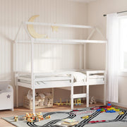 High Sleeper Bed without Mattress White 90x190 cm Single Solid Wood Pine - Bargainia.com - 8721102670374 - 3282139