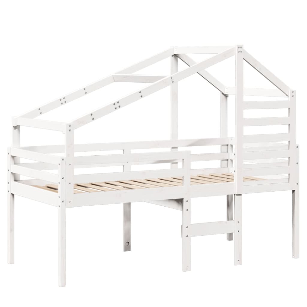 High Sleeper Bed without Mattress White 90x200 cm Solid Wood Pine - Bargainia.com - 8721102668760 - 3281978