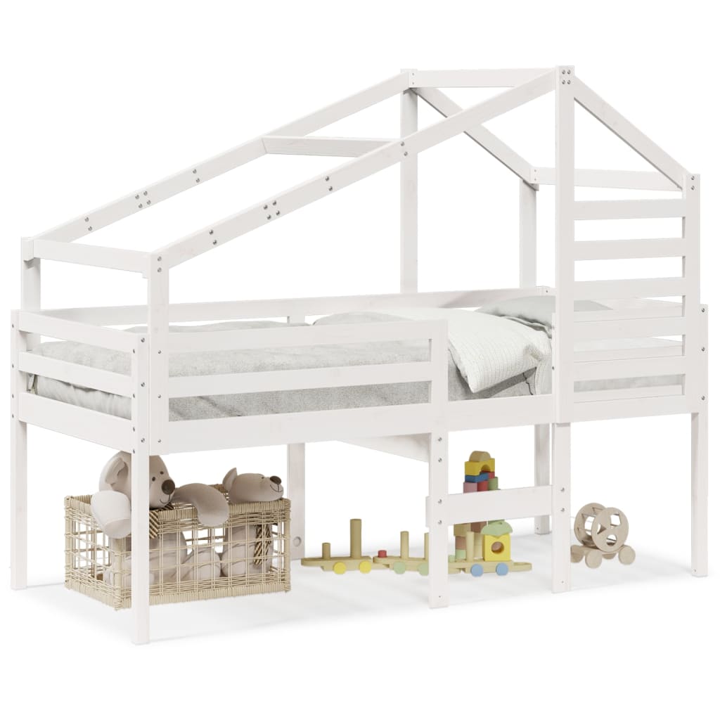 High Sleeper Bed without Mattress White 90x200 cm Solid Wood Pine - Bargainia.com - 8721102668760 - 3281978