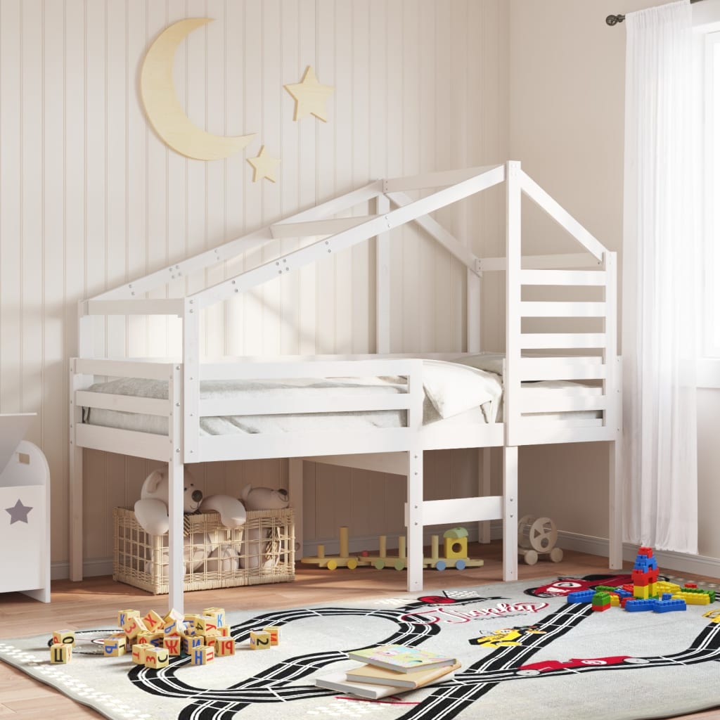 High Sleeper Bed without Mattress White 90x200 cm Solid Wood Pine - Bargainia.com - 8721102668760 - 3281978