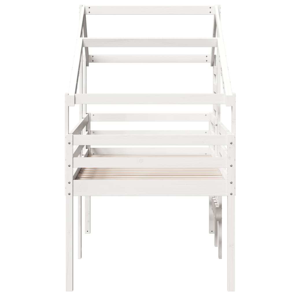 High Sleeper Bed without Mattress White 90x200 cm Solid Wood Pine - Bargainia.com - 8721102668760 - 3281978