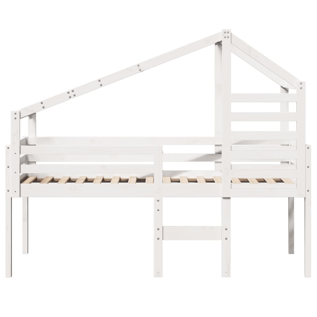 High Sleeper Bed without Mattress White 90x200 cm Solid Wood Pine - Bargainia.com - 8721102668760 - 3281978