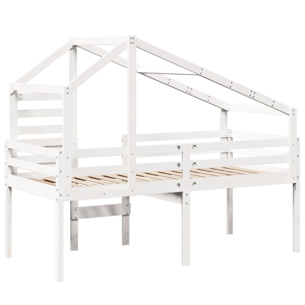 High Sleeper Bed without Mattress White 90x200 cm Solid Wood Pine - Bargainia.com - 8721102668760 - 3281978