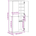 Highboard Black Oak 80x39x178 cm Engineered Wood - Bargainia.com - 