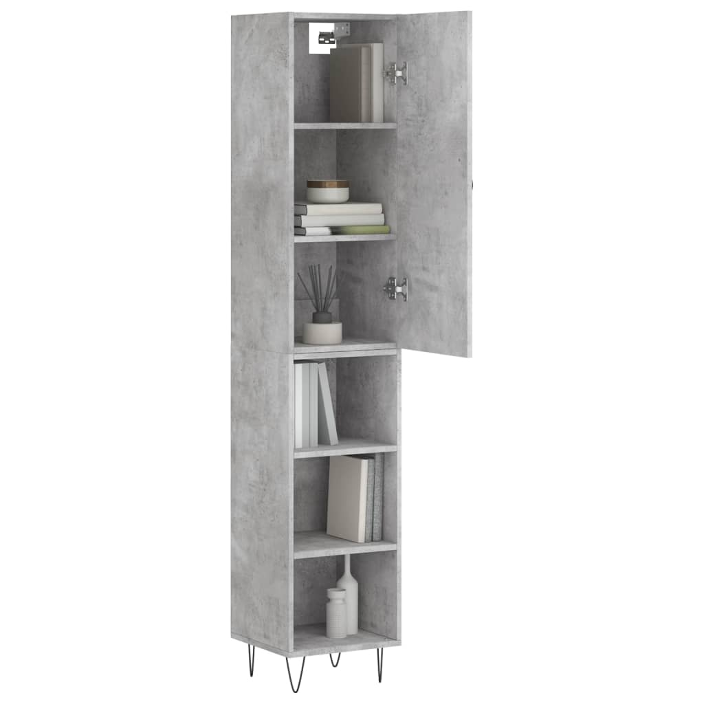 Highboard Concrete Grey 34.5x34x180 cm Engineered Wood - Bargainia.com - 