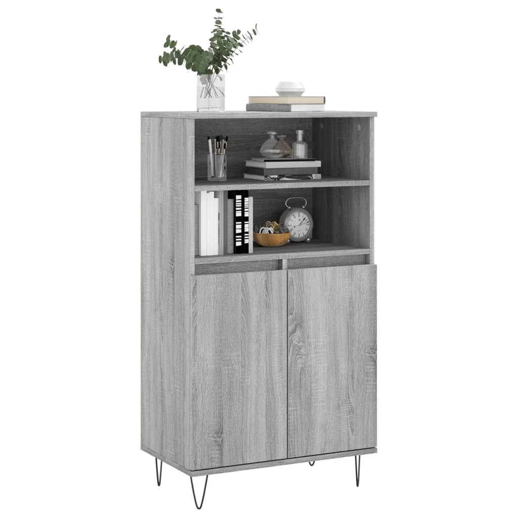 Highboard Grey Sonoma 60x36x110 cm Engineered Wood - Bargainia.com - 