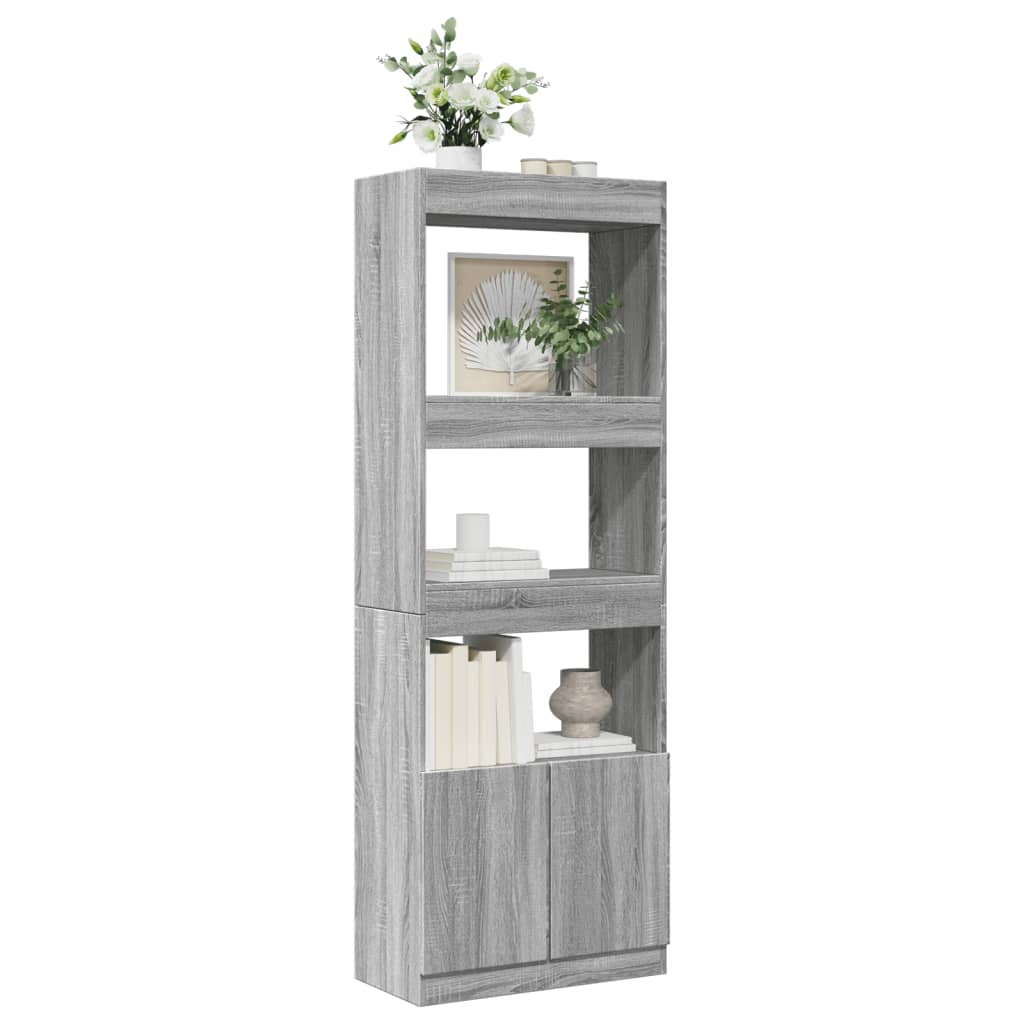 Highboard Grey Sonoma 63x33x180 cm Engineered Wood - Bargainia.com - 