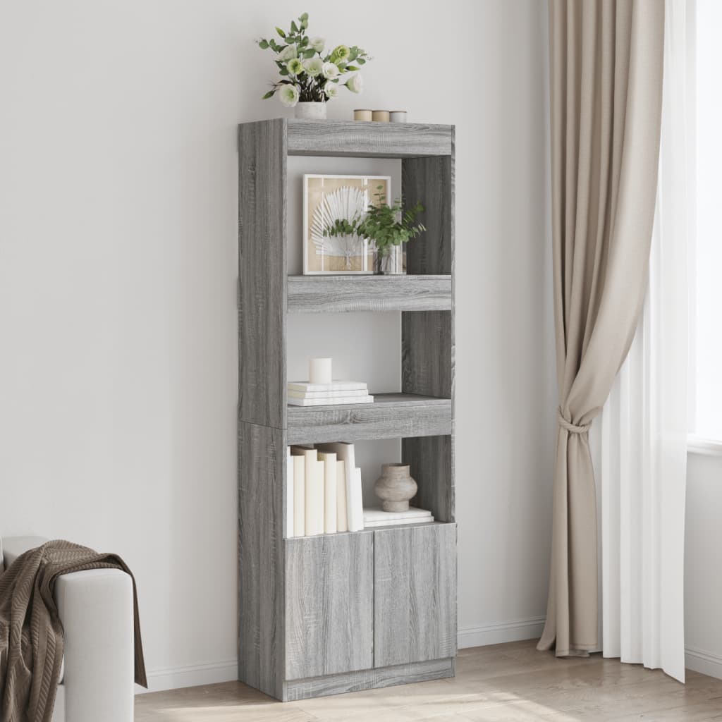 Highboard Grey Sonoma 63x33x180 cm Engineered Wood - Bargainia.com - 8721158405609 - 3309605