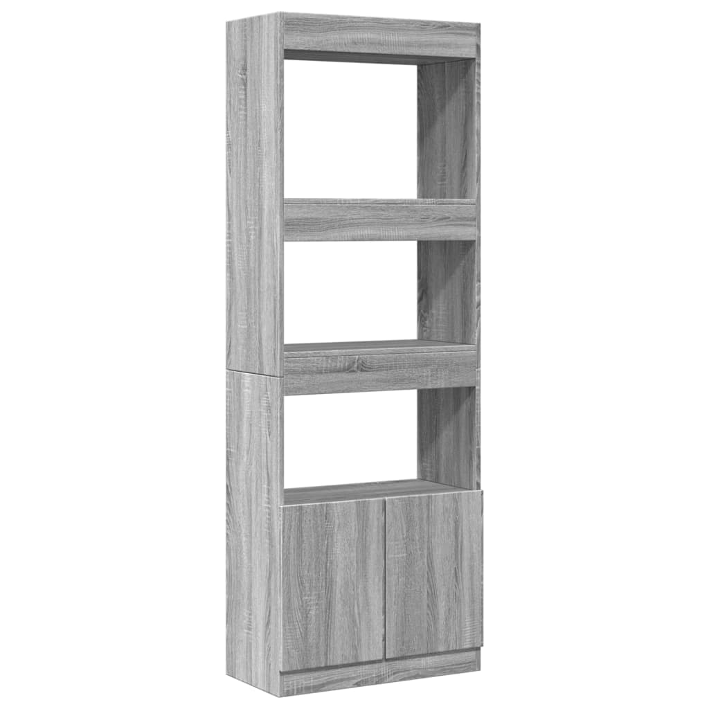 Highboard Grey Sonoma 63x33x180 cm Engineered Wood - Bargainia.com - 