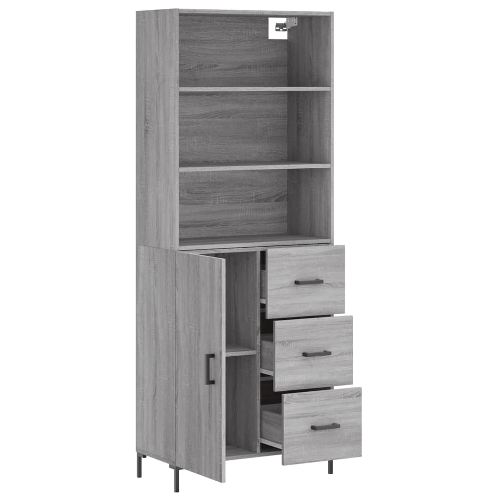 Highboard Grey Sonoma 69.5x34x180 cm Engineered Wood - Bargainia.com - 