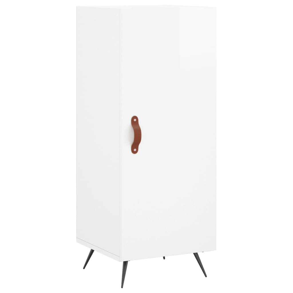 Highboard High Gloss White 34.5x34x180 cm Engineered Wood - Bargainia.com - 