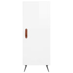 Highboard High Gloss White 34.5x34x180 cm Engineered Wood - Bargainia.com - 