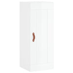 Highboard High Gloss White 34.5x34x180 cm Engineered Wood - Bargainia.com - 