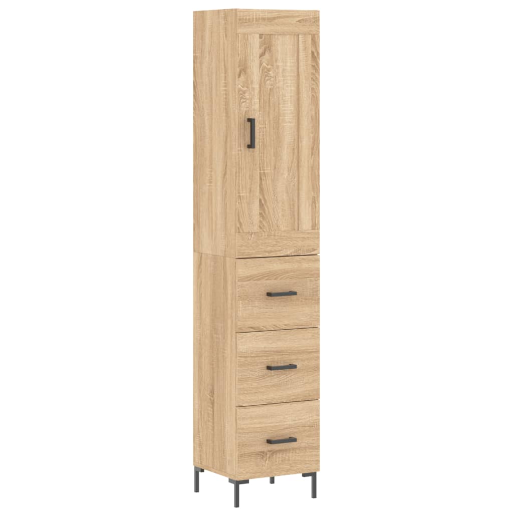 Highboard Sonoma Oak 34.5x34x180 cm Engineered Wood - Bargainia.com - 