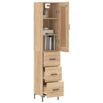 Highboard Sonoma Oak 34.5x34x180 cm Engineered Wood - Bargainia.com - 