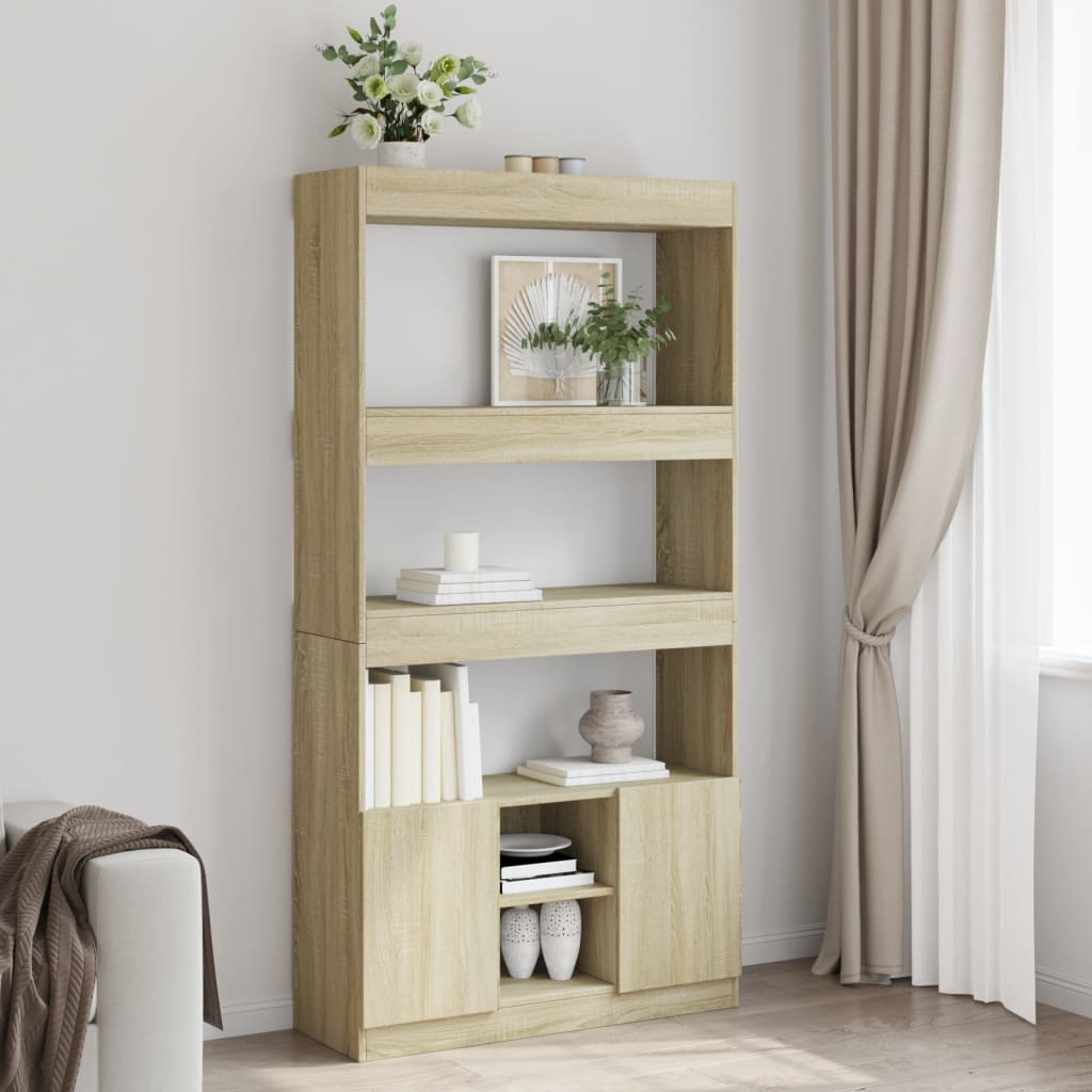 Highboard Sonoma Oak 92x33x180 cm Engineered Wood - Bargainia.com - 