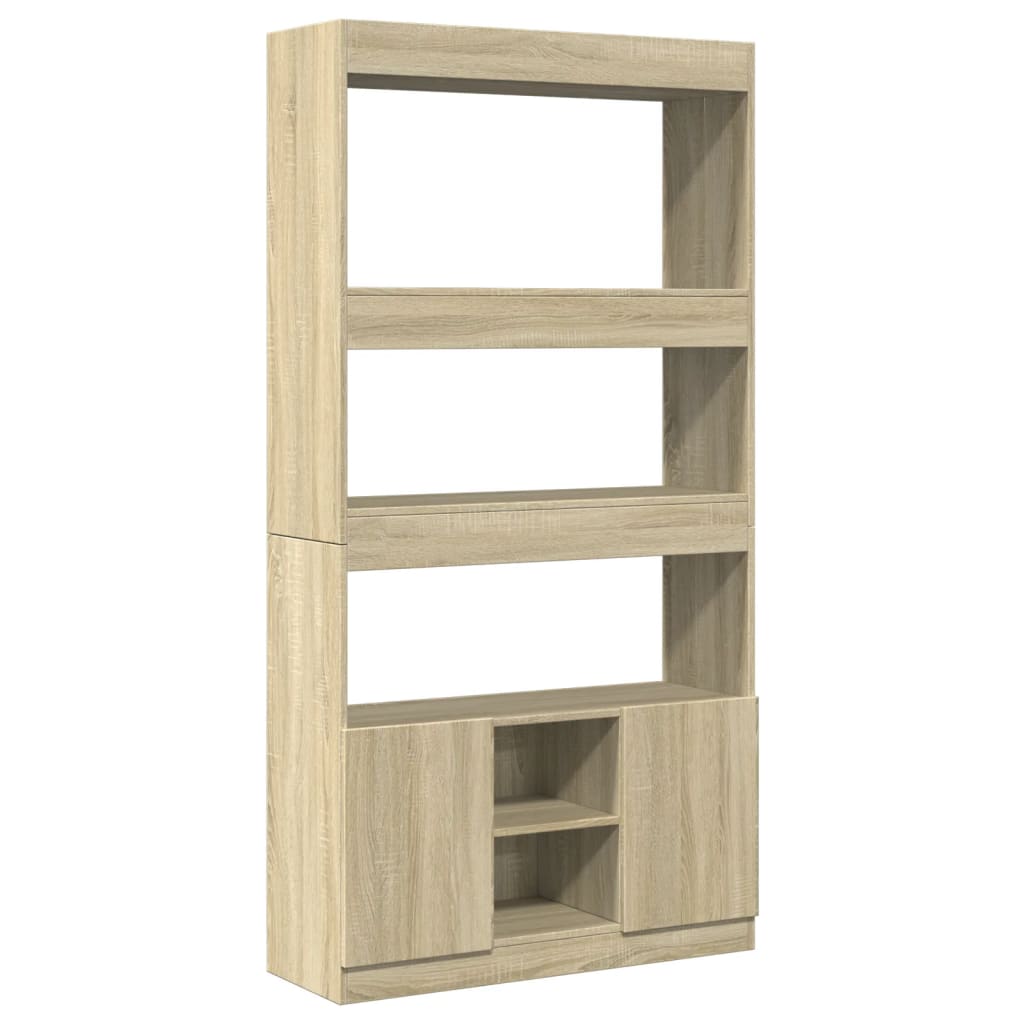 Highboard Sonoma Oak 92x33x180 cm Engineered Wood - Bargainia.com - 8721158405753 - 3309620