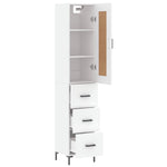 Highboard White 34.5x34x180 cm Engineered Wood - Bargainia.com - 
