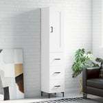 Highboard White 34.5x34x180 cm Engineered Wood - Bargainia.com - 