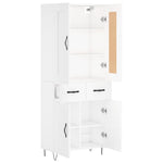 Highboard White 69.5x34x180 cm Engineered Wood - Bargainia.com - 