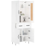 Highboard White 69.5x34x180 cm Engineered Wood - Bargainia.com - 