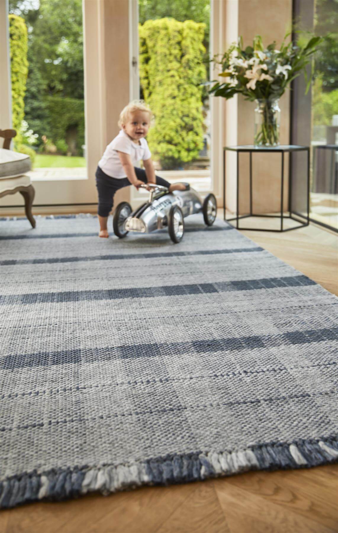 Highland Navy Checkered Rug - Bargainia.com - 