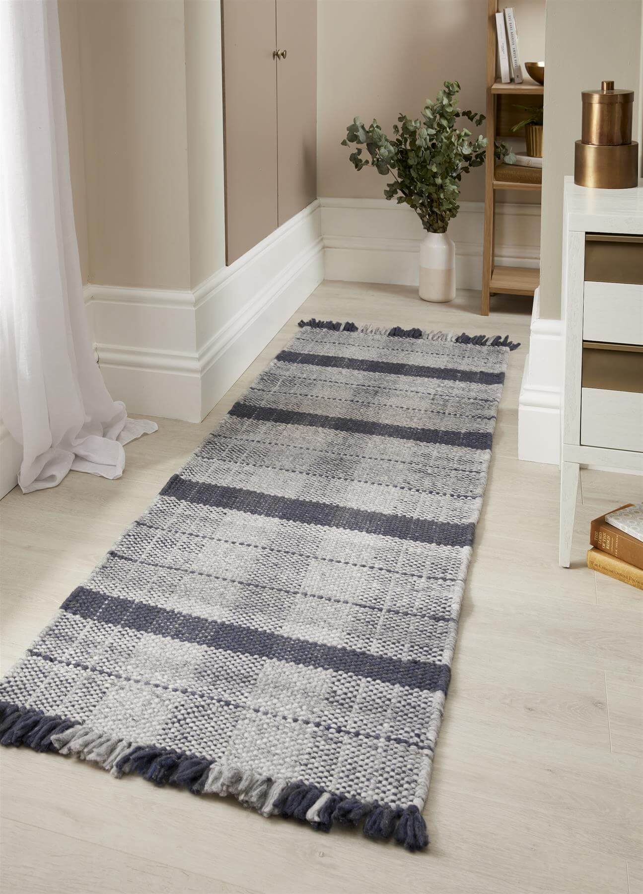 Highland Navy Checkered Rug - Bargainia.com - 5026134567375 - HGHCHK_BLUEXX_080X150