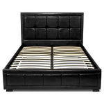 Hollywood Ottoman Bed Frame Faux Leather - Black - Bargainia.com - 
