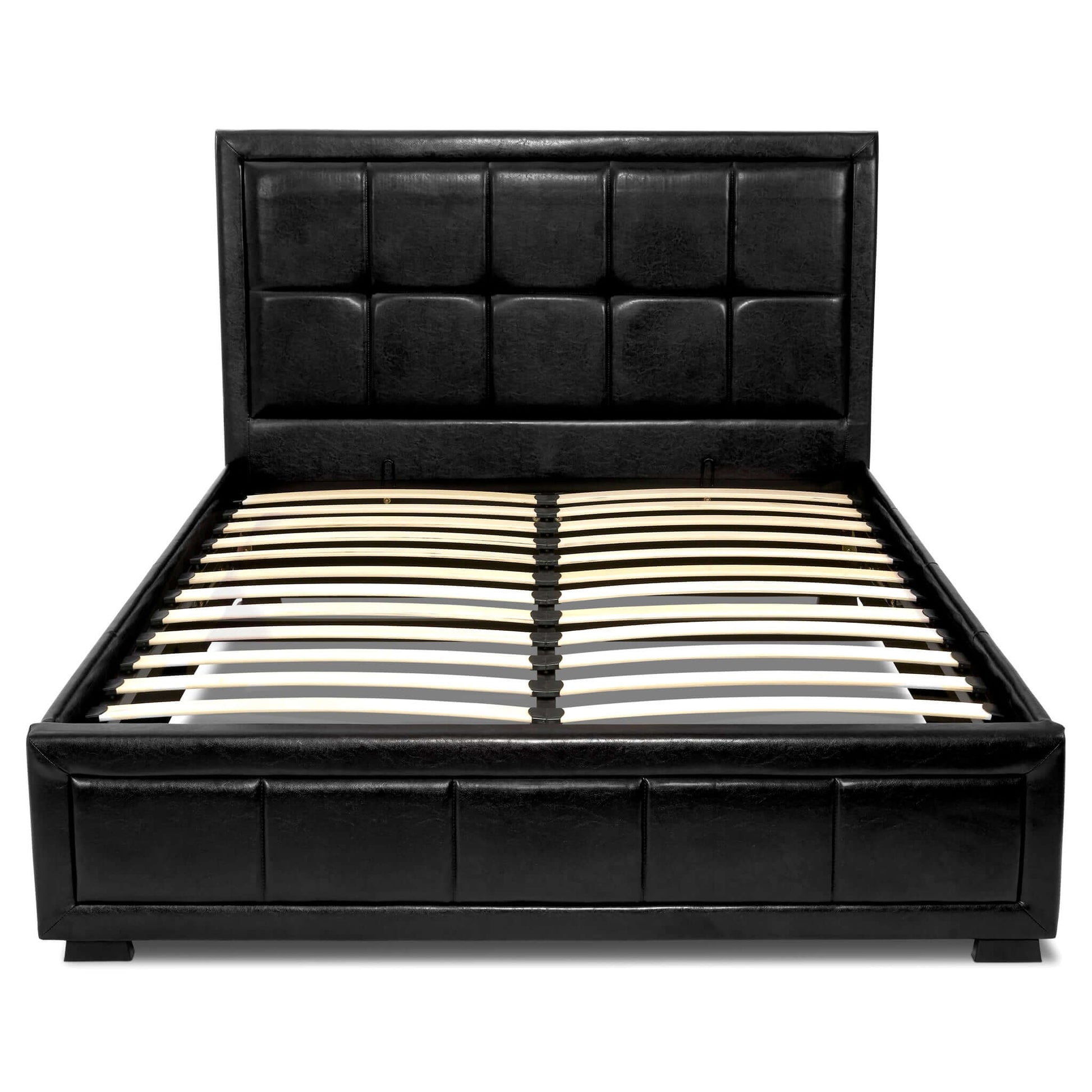 Hollywood Ottoman Bed Frame Faux Leather - Black Clearance