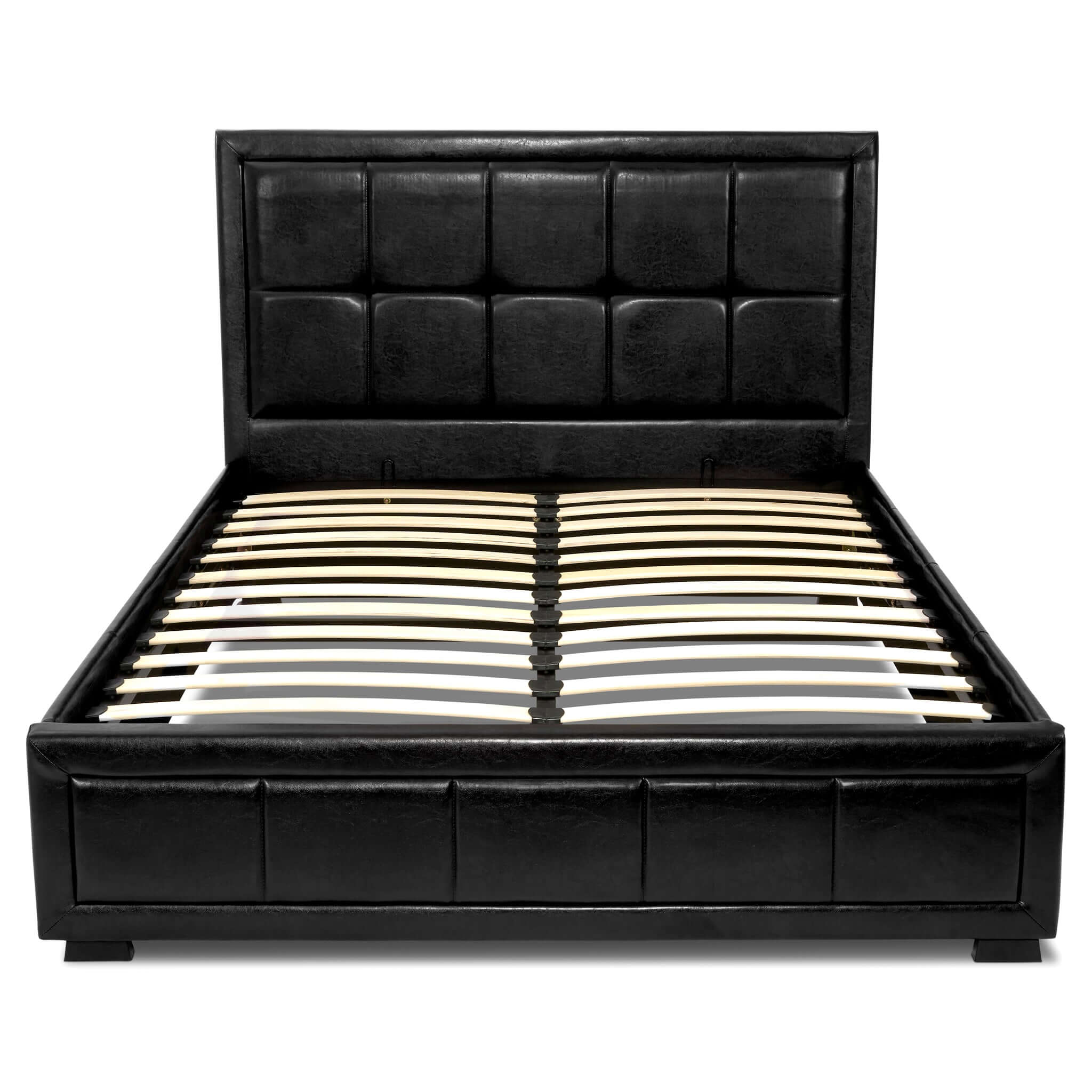 Hollywood Ottoman Bed Frame Faux Leather - Black Clearance