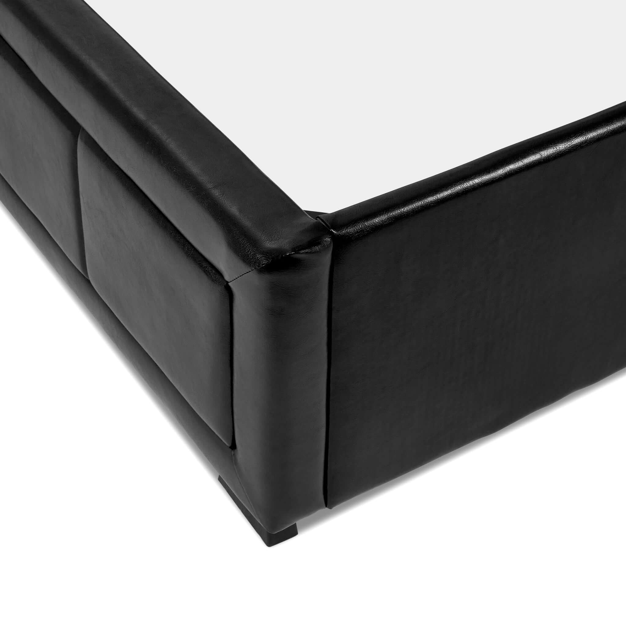 Hollywood Ottoman Bed Frame Faux Leather - Black Clearance