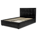 Hollywood Ottoman Bed Frame Faux Leather - Black - Bargainia.com - 