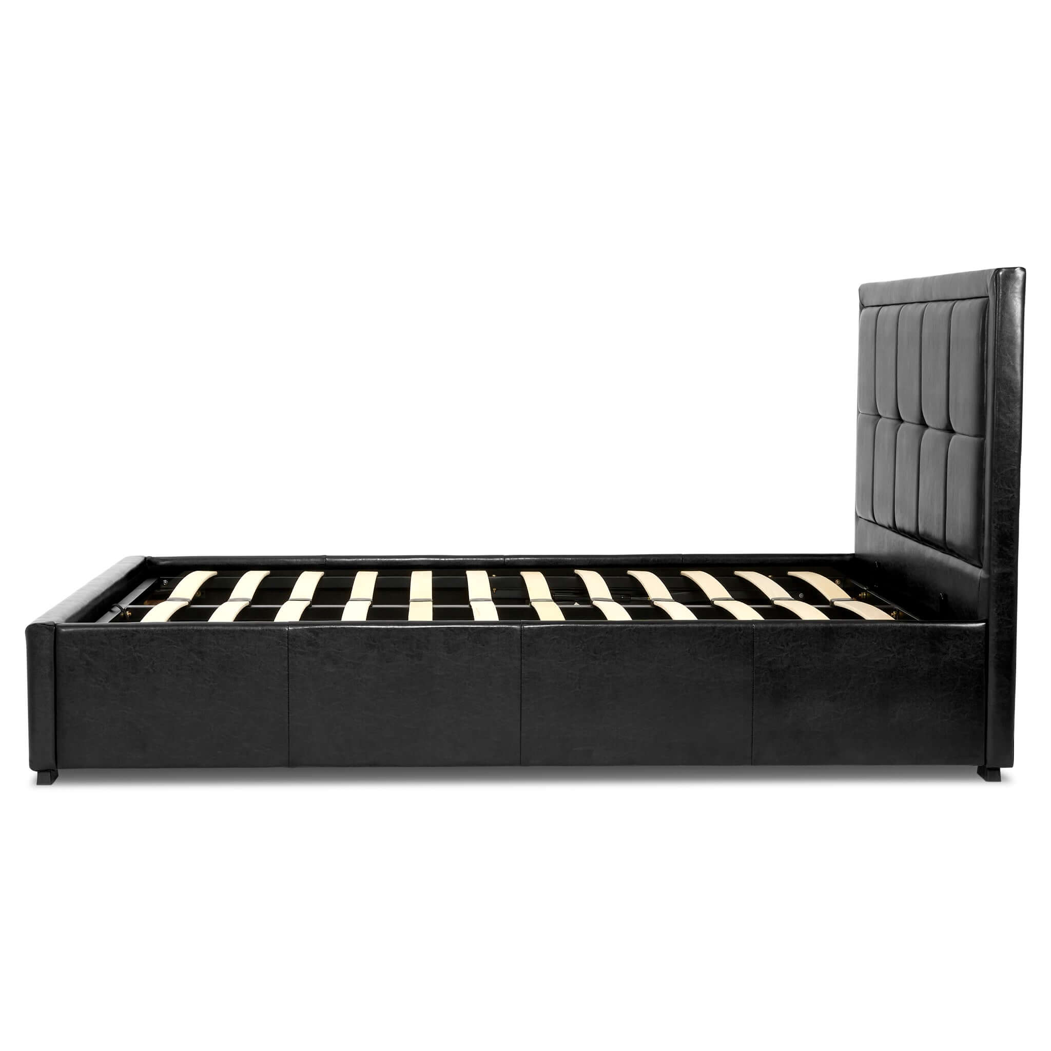 Hollywood Ottoman Bed Frame Faux Leather - Black Clearance