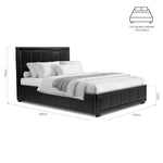 Hollywood Ottoman Bed Frame Faux Leather - Black - Bargainia.com - 