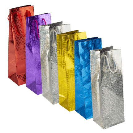 Christmas Gift Bottle Bags Holographic