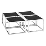 Horizon Silver Coffee Table And Stools Set - Bargainia.com - 5018705444581