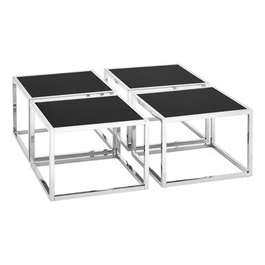 Horizon Silver Coffee Table And Stools Set - Bargainia.com - 5018705444581