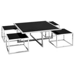 Horizon Silver Coffee Table And Stools Set - Bargainia.com - 5018705444581