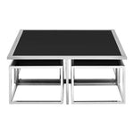 Horizon Silver Coffee Table And Stools Set - Bargainia.com - 5018705444581