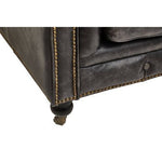 Hoxton Antique Black 3 Seat Chesterfield Leather Sofa - Bargainia.com - 
