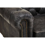 Hoxton Antique Black 3 Seat Chesterfield Leather Sofa - Bargainia.com - 