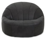 Hoxton Antique Black Leather Lounge Cocoon Chair - Bargainia.com - 5018705515946