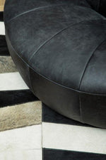 Hoxton Antique Black Leather Lounge Cocoon Chair - Bargainia.com - 5018705515946