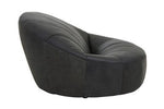 Hoxton Antique Black Leather Lounge Cocoon Chair - Bargainia.com - 5018705515946