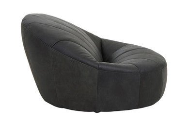 Hoxton Antique Black Leather Lounge Cocoon Chair - Bargainia.com - 5018705515946