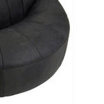 Hoxton Antique Black Leather Lounge Cocoon Chair - Bargainia.com - 5018705515946
