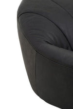 Hoxton Antique Black Leather Lounge Cocoon Chair - Bargainia.com - 5018705515946