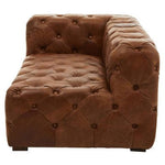 Hoxton Brown Leather Left Arm Modern Chesterfield Sofa - Bargainia.com - 
